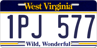 WV license plate 1PJ577