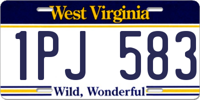 WV license plate 1PJ583