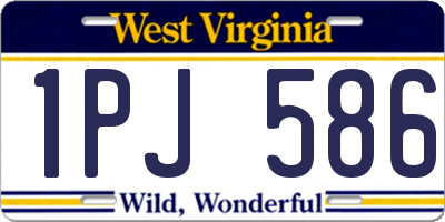 WV license plate 1PJ586