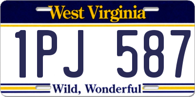 WV license plate 1PJ587