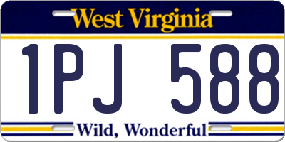 WV license plate 1PJ588