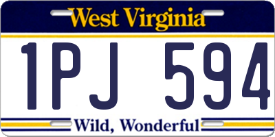 WV license plate 1PJ594