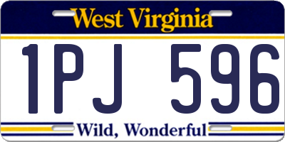 WV license plate 1PJ596