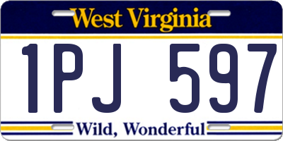 WV license plate 1PJ597