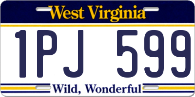 WV license plate 1PJ599