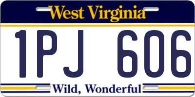 WV license plate 1PJ606