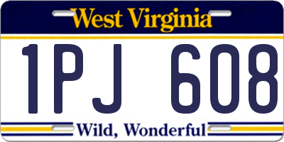 WV license plate 1PJ608