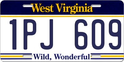 WV license plate 1PJ609