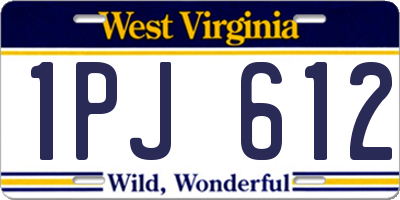 WV license plate 1PJ612