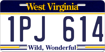 WV license plate 1PJ614