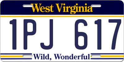 WV license plate 1PJ617