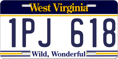 WV license plate 1PJ618
