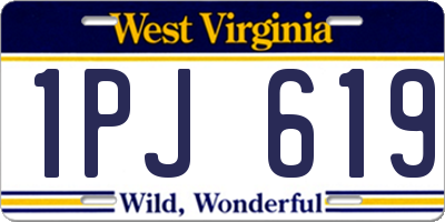 WV license plate 1PJ619