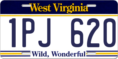 WV license plate 1PJ620