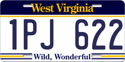 WV license plate 1PJ622