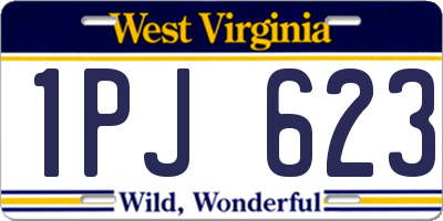 WV license plate 1PJ623