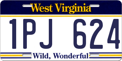WV license plate 1PJ624