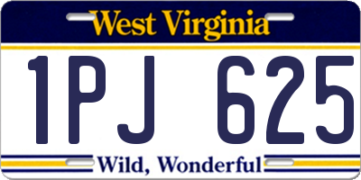 WV license plate 1PJ625