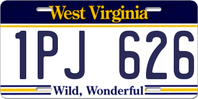 WV license plate 1PJ626