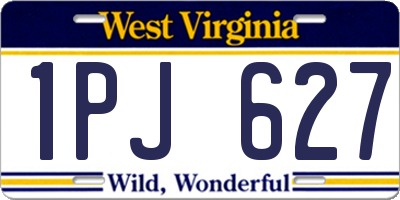 WV license plate 1PJ627