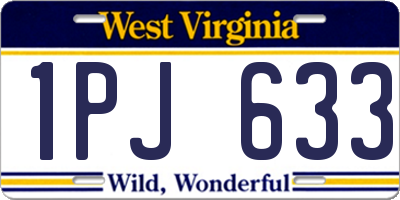 WV license plate 1PJ633