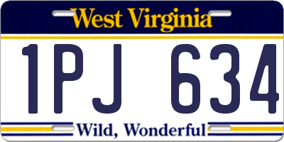 WV license plate 1PJ634