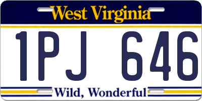 WV license plate 1PJ646