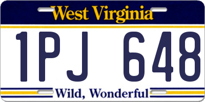 WV license plate 1PJ648