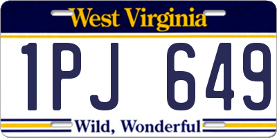 WV license plate 1PJ649