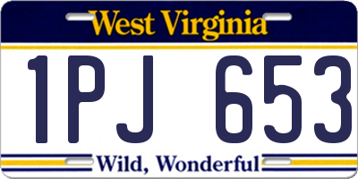 WV license plate 1PJ653