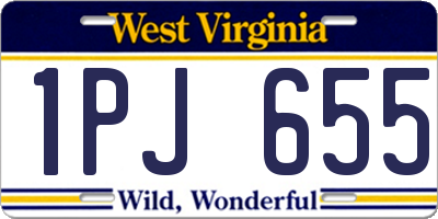 WV license plate 1PJ655