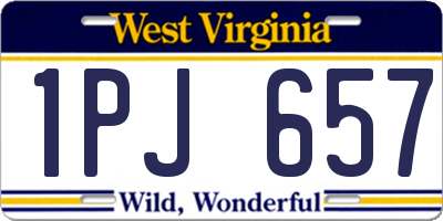 WV license plate 1PJ657