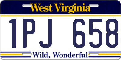 WV license plate 1PJ658