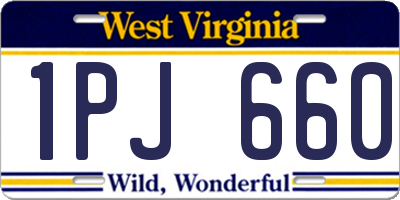 WV license plate 1PJ660