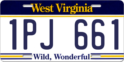 WV license plate 1PJ661