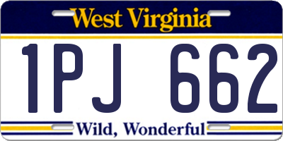 WV license plate 1PJ662