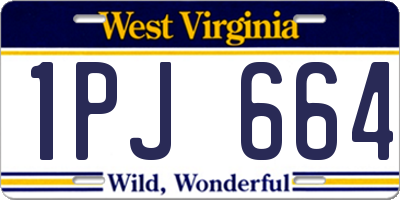 WV license plate 1PJ664