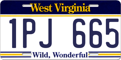 WV license plate 1PJ665