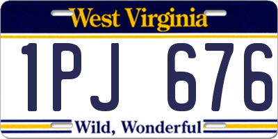 WV license plate 1PJ676