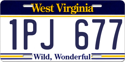 WV license plate 1PJ677