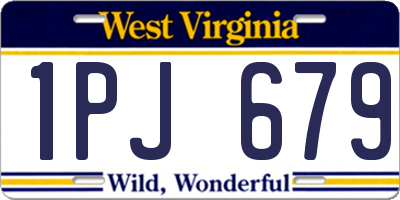 WV license plate 1PJ679