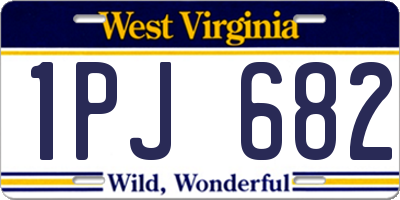 WV license plate 1PJ682