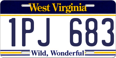 WV license plate 1PJ683