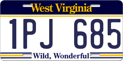 WV license plate 1PJ685
