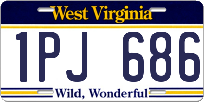 WV license plate 1PJ686