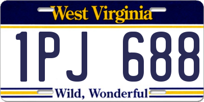 WV license plate 1PJ688