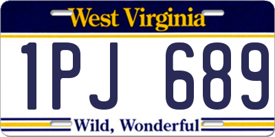 WV license plate 1PJ689