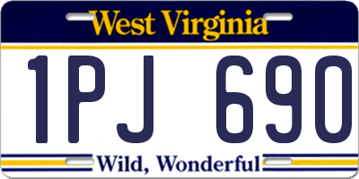 WV license plate 1PJ690