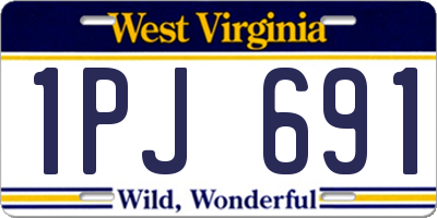 WV license plate 1PJ691