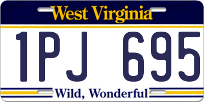WV license plate 1PJ695